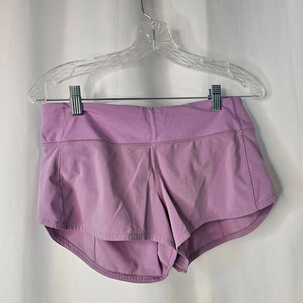 Lululemon Shorts Womens Size 6 Lilac Quartz Athletic Zipper Pocket Swift - Picture 3 of 11
